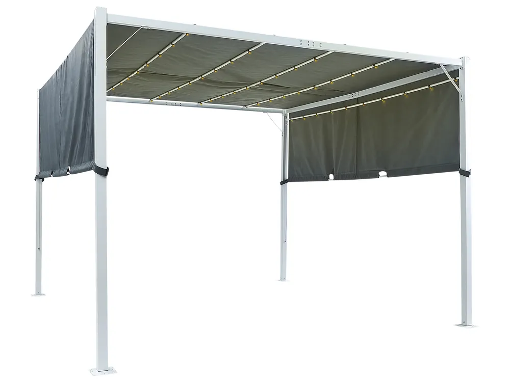 Pavillon LED PARGA 310 cm 310 cm Metall Grau_900889