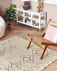 Teppich GUWAHATI Beige 160 x 230 cm Baumwolle_1179994