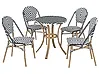 Gartenmöbel Set 4-Sitzer RIFREDDO Polyrattan Schwarz / Weiß