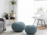 Pouf CONRAD Baumwolle Hellblau_724859