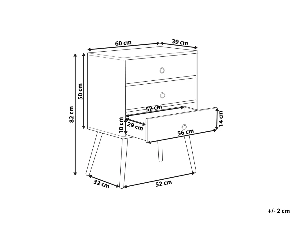 3 Drawer Chest BATLEY Grey Concrete Effect_799624