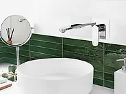Wandmontierte Waschtischarmatur CHUNGARA Messing Silber_1184100