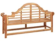 Gartenbank mit Auflage MARLBORO 180 cm Akazienholz Beige_1119115