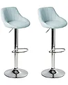 Set mit 2 Barhockern LUCCA drehbar Stoff Hellblau
