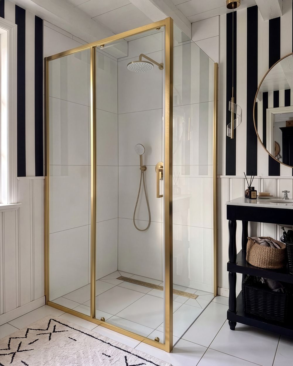 Shower Enclosure LANGUI 900 x 1200 x 1900 mm Gold