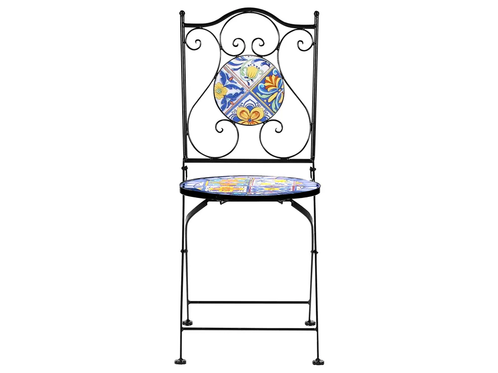 Bistro Set klappbar CORIANO Metall Schwarz_986251