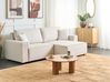Schlafsofa 3-Sitzer KARILA mit Stauraum Stoff Hellbeige linksseitig