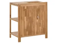 Outdoor-Küche 3er Set mit Spüle VENOSA Braun / Schwarz Akazienholz_984629