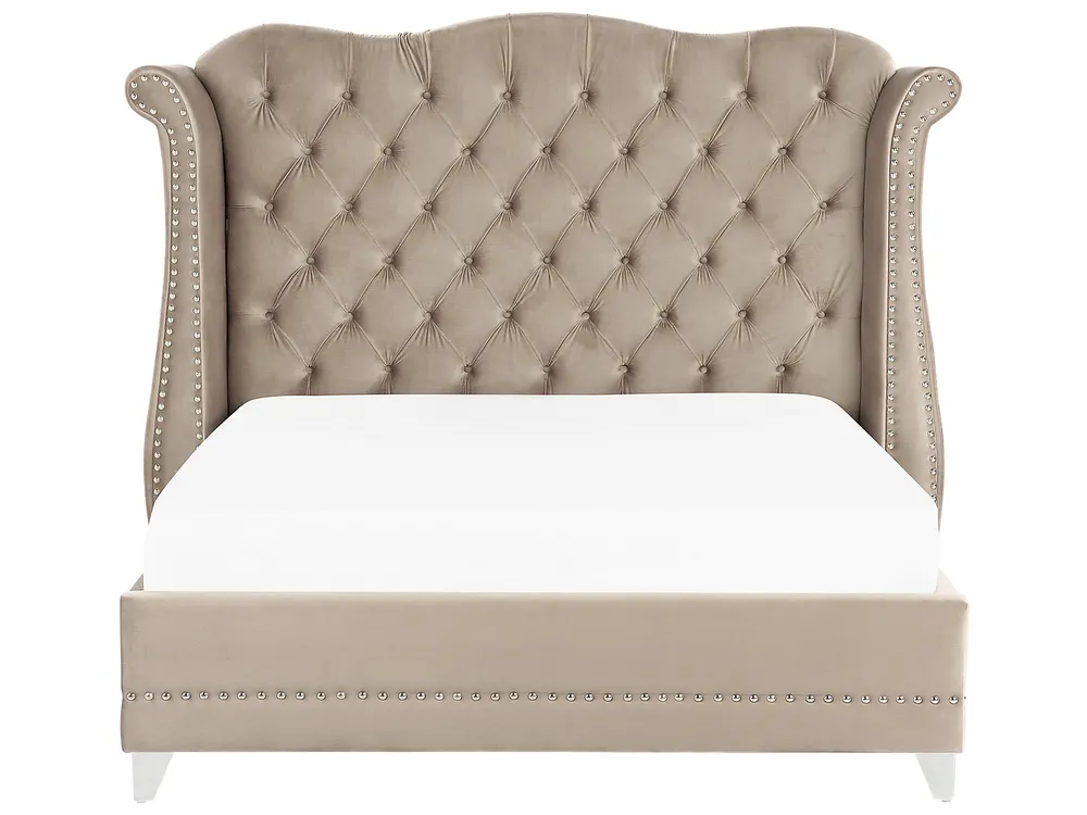 Bed Velvet AYETTE 180 x 200 cm (EU Super King) Taupe_832161