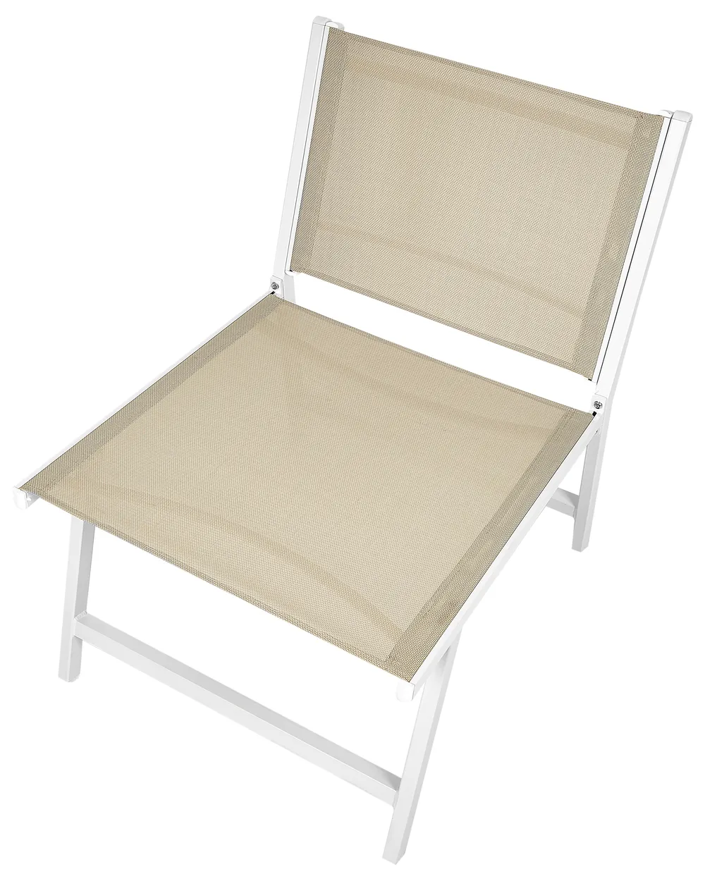 Gartenstuhl MARCEDDI mit Fußstütze Metall Weiß / Beige_928408