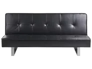 Sofa Bed 3 Seater DERBY Faux Leather Black_700270