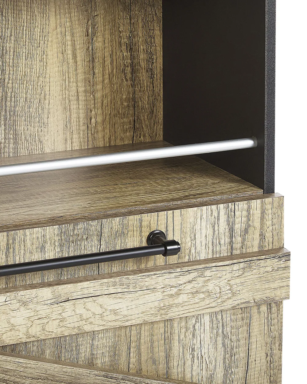 Bücherregal mit 4 Ebenen SALTER 163 cm Braun / Schwarz_778376