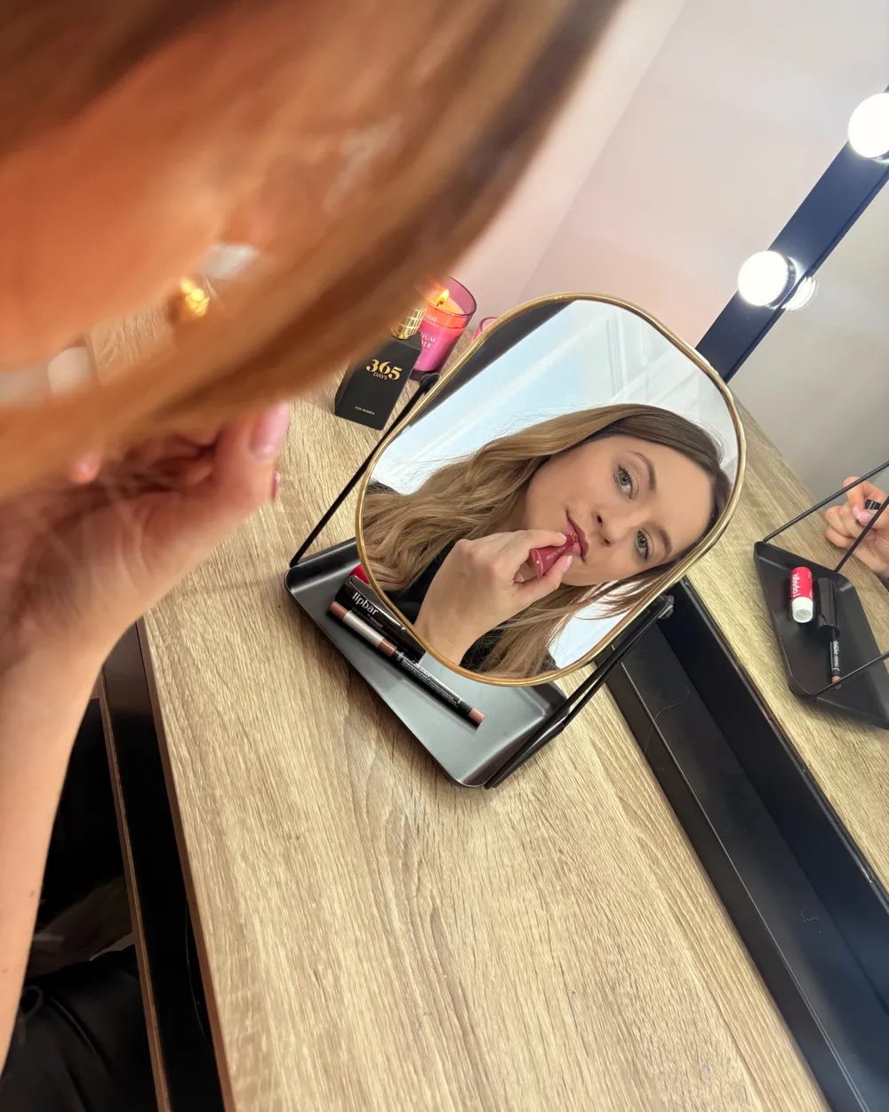 Makeup Mirror CORREZE Gold_1063367