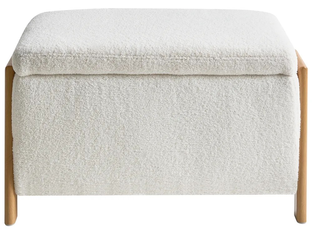 Living Room Set 3 Seater EDLAND with Bench Boucle White_1040790