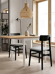Set of 2 Dining Chairs STACY Wood Light Grey_1172244