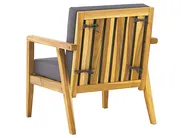 Lounge Set mit Tisch 4-Sitzer PALLANO Akazienholz Dunkelgrau_823327