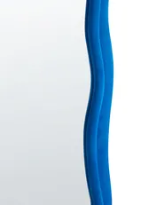 Wandspiegel BEAUNE 56 cm 160 cm Samtstoff Blau_995150