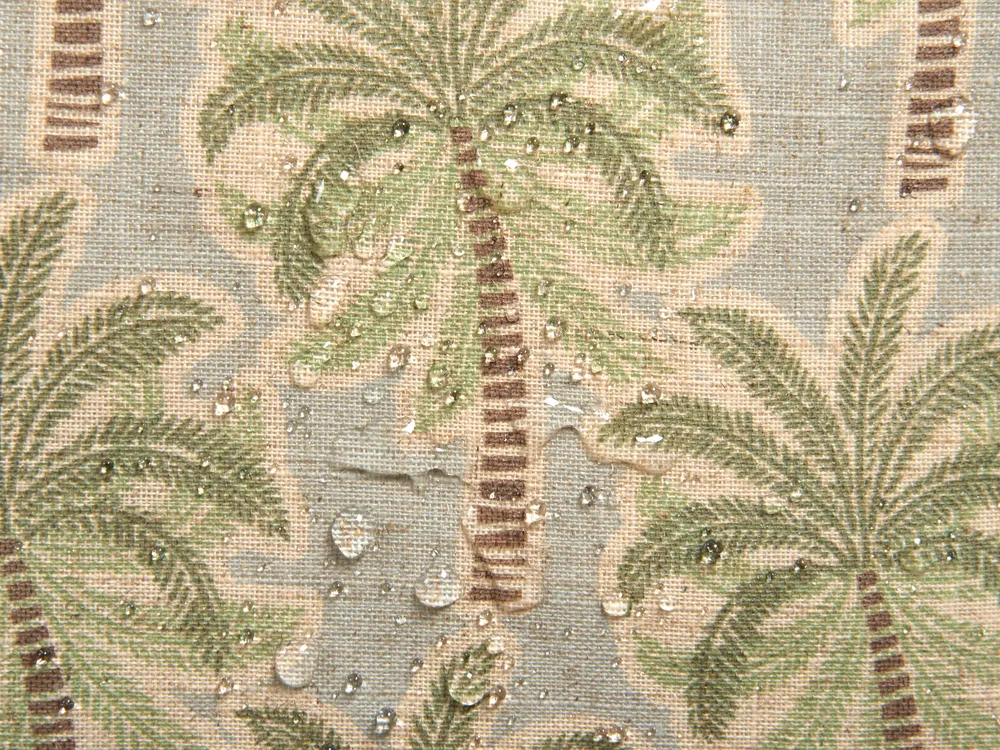 Lot de 2 coussins d'extérieur CALIA Motif de plante 45 x 45 cm Beige/vert_1136189