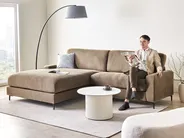 Ecksofa 3-Sitzer MALOY Stoff Braun rechtsseitig_971300