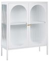 Sideboard mit Glastüren SARRE 90 cm Metall Weiß