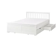 Bett mit 4 Schubladen OLENDON Kiefernholz Weiß 140 x 200 cm_954769