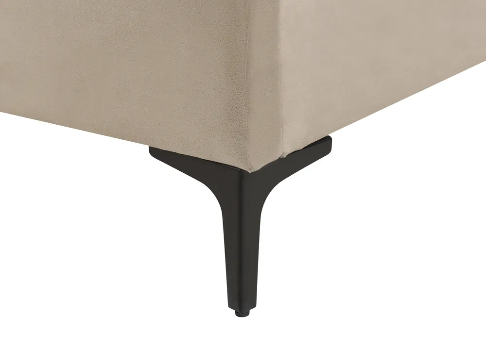 Bett mit Lattenrost Samtstoff SUZETTE 140 x 200 cm Beige_916054