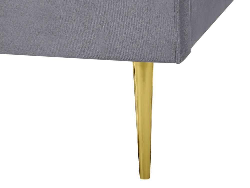 Bett mit Lattenrost Samtstoff FLAYAT 160 x 200 cm Grau_767523