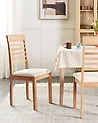 Set of 2 Dining Chairs ORTLEY Wood Light Brown/ Beige