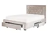 Bett mit Schubladen LIEVIN Samtstoff Beige 140 x 200 cm