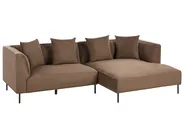Corner Sofa 3 Seater SATER Fabric Brown Left Hand_1019350