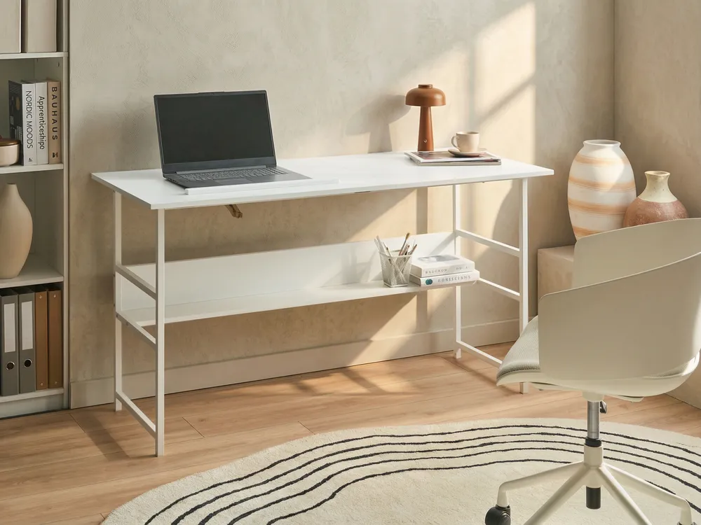 Zeichentisch mit neigbarer Tischplatte ORAN 140 cm 60 cm Weiß_1082278