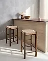 Set of 2 Bar Stools EMBRUN Wood Dark Brown