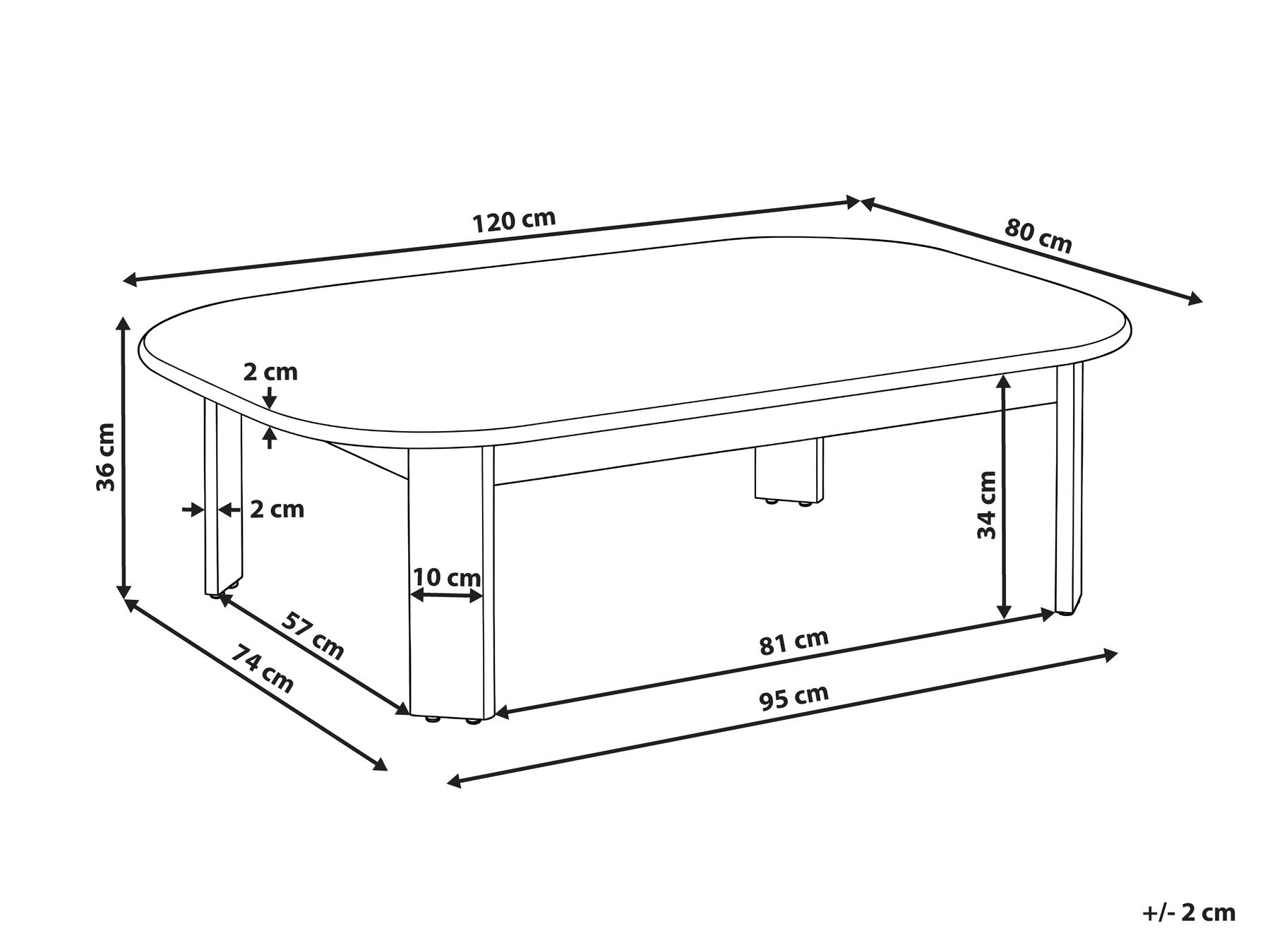 Outdoor Couchtisch TALSANO 120 cm 80 cm Akazienholz Braun_1154697