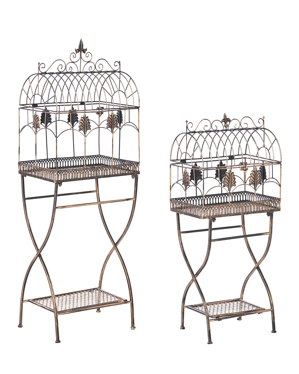 Regal 2er Set SICILY 43/37 cm 122/90 cm Metall Schwarz