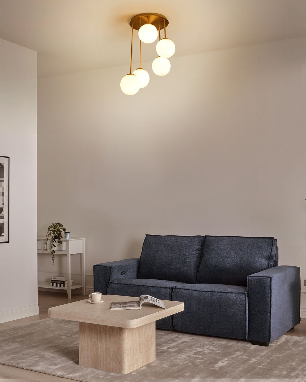 5-lichts hanglamp RIANA Metaal Messing