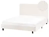 Bett mit Lattenrost Bouclé ALBI 120 x 200 cm Cremeweiß