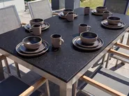 Gartenmöbel Set 6-Sitzer GROSSETO Granit poliert Grau / Schwarz_767029