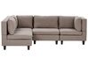 Modular Corner Sofa 4 Seater UNSTAD Fabric Brown Right Hand