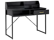 Pisalna miza za domačo pisarno z nadgradnjo ZYRA 110 cm 50 cm Črna_1191683