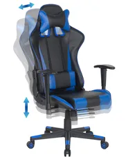 Bürostuhl GAMER Kunstleder Dunkelblau_756239