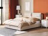 Bett mit Stauraum BATILLY Samtstoff Hellbeige 160 x 200 cm