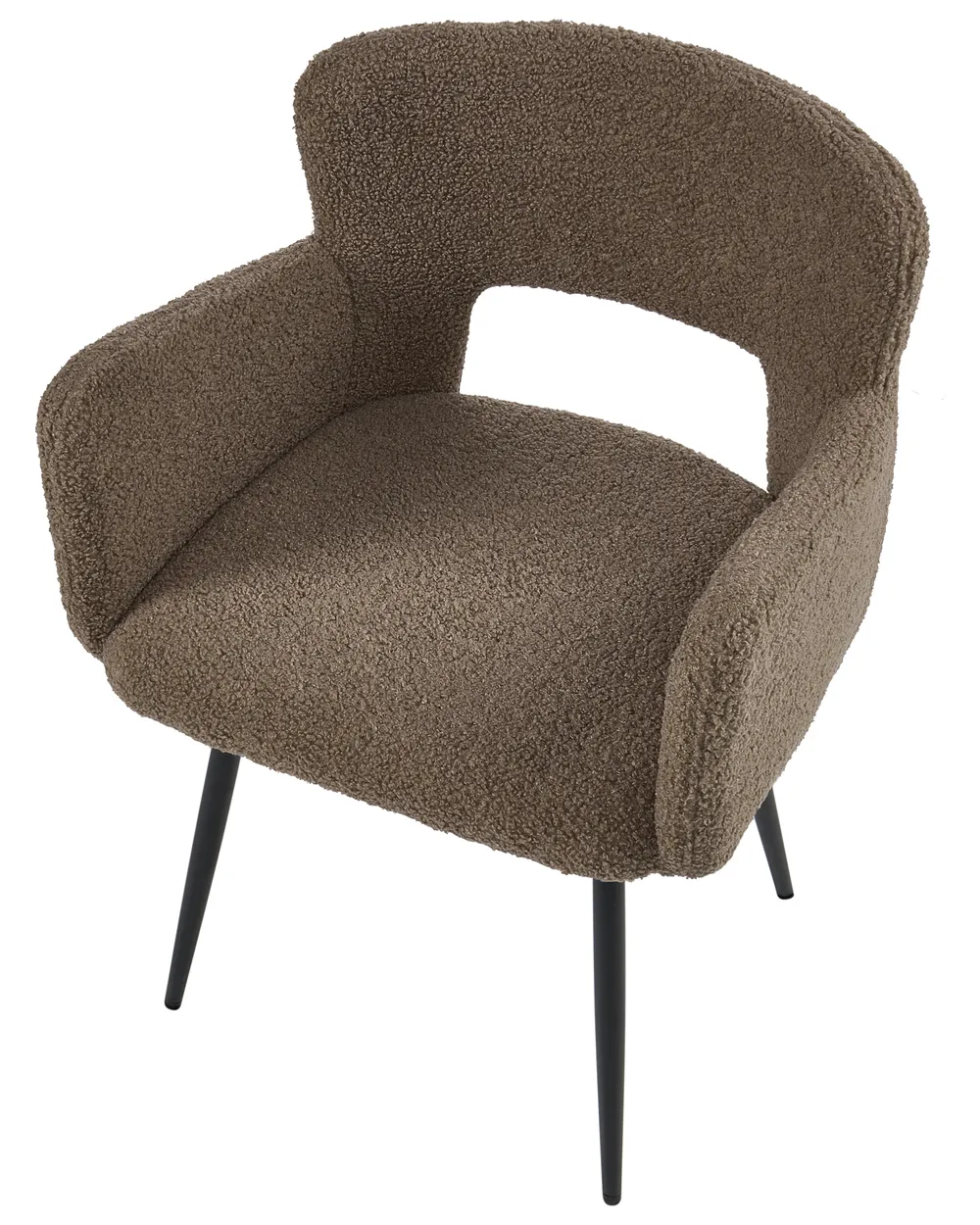 Esszimmerstuhl 2er Set SANILAC Bouclé Braun_1048305
