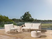 Gartensofa Set 3-Sitzer PONTE Metall Hellbeige_1049218