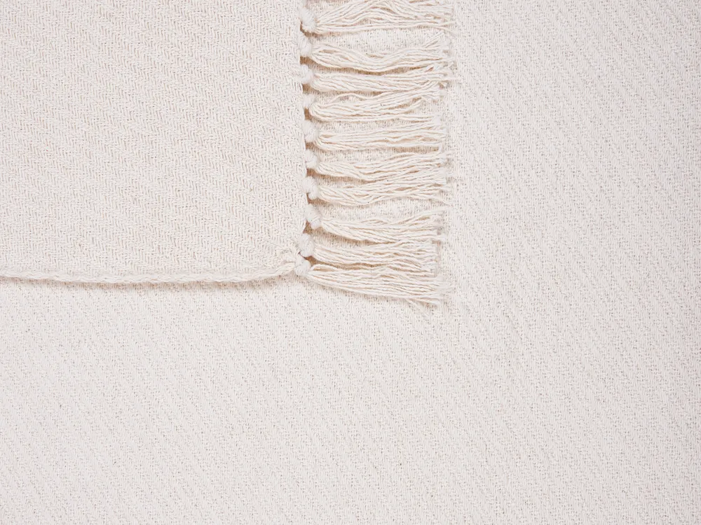 Blanket YARSA Cotton 125 x 150 cm Beige_861245