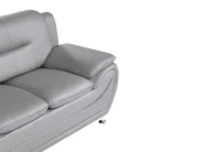 Sofa 3 Seater LEIRA Faux Leather Grey_1058658