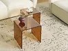 Beistelltisch 2er Set KENDALL Sicherheitsglas Braun