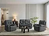 Sofa Set manuell verstellbar 4-Sitzer BERGEN Stoff Graphitgrau
