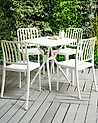 Gartenstuhl 4er Set SERSALE Kunststoff Weiß