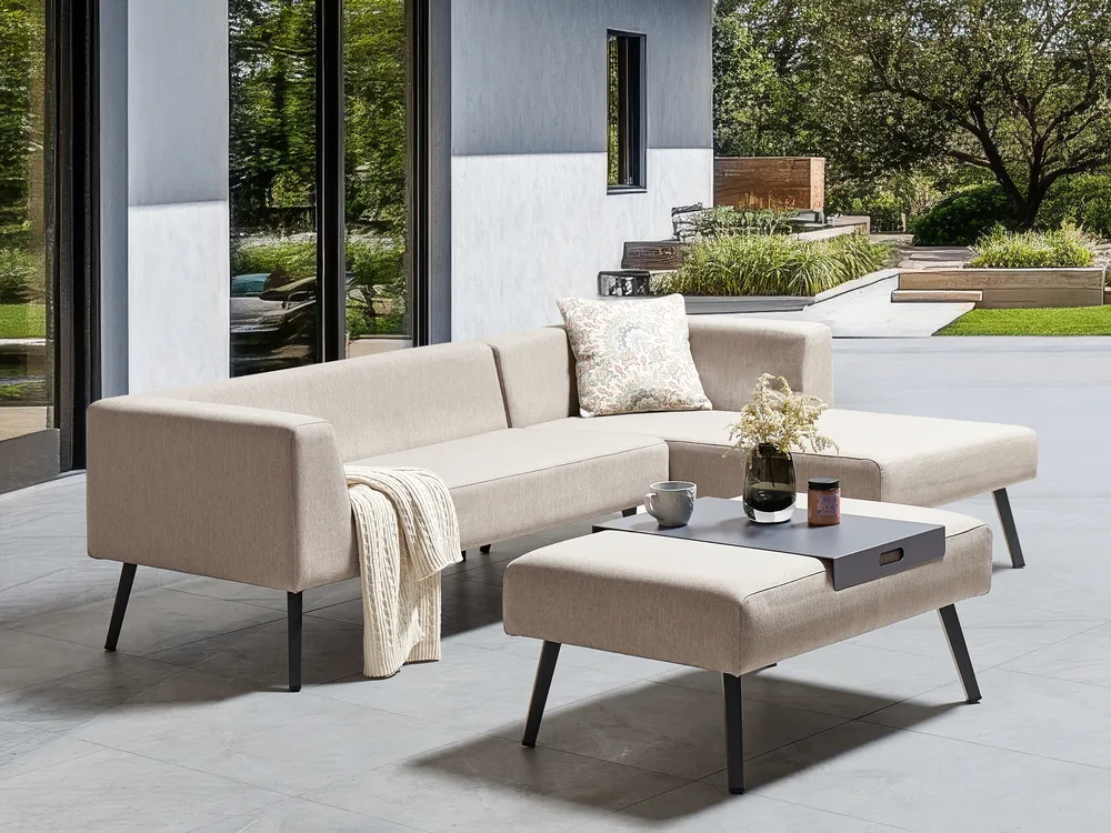 Garten Ecksofa mit Tisch 4-Sitzer SORRIVOLI Beige linksseitig