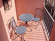 Bistro Set SIROLO Metall Weiß / Blau_1155670